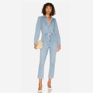 PAIGE Christy Denim Jumpsuit Long Sleeve Chic Modern Casual 00